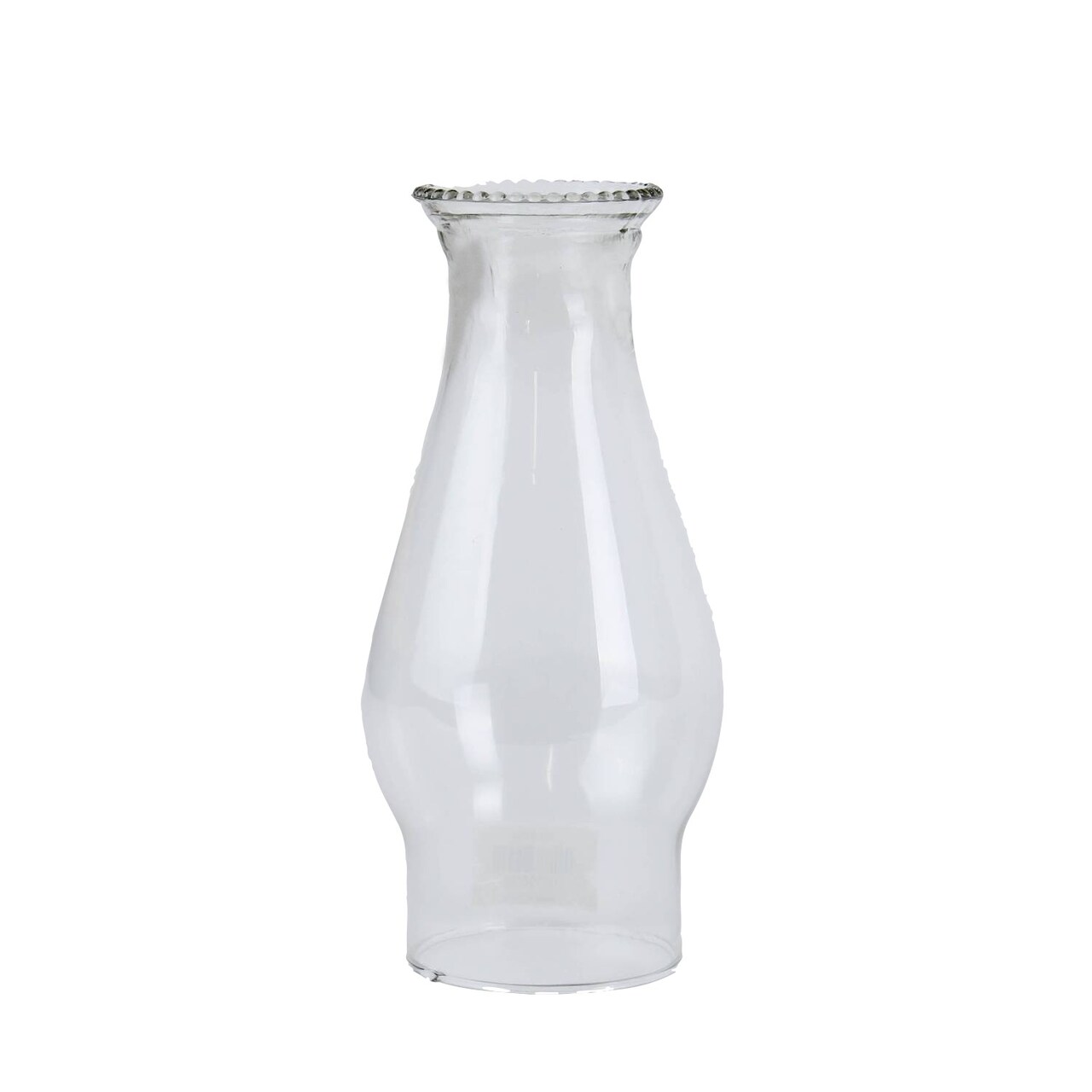 Clear Glass Lamp Chimney, Replacement Hurricane Globe Measures 2 15/16 Inch Diameter Base x 8 1/2 Inches High for Oil or Kerosene Lanterns, Beaded Top